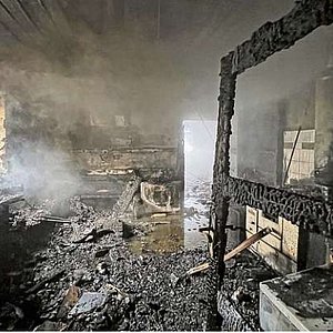 Die Innenansicht des vollkommen ausgebrannten Wohnhauses in Steinbach a. d. Haide.