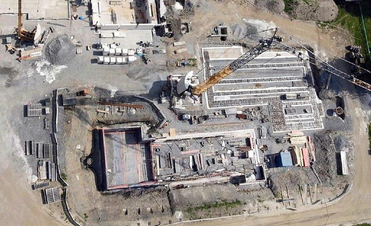 Eine Baustelle aus der Vogelperspektive.